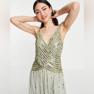 ASOS Gown linear embellished maxi dress